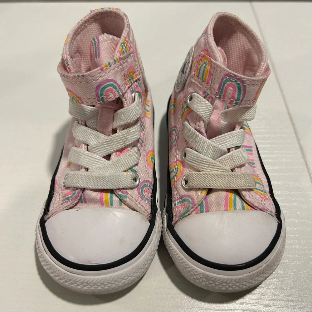 Converse Chuck Taylor All Star Easy-On Sneaker Pink Rainbows Baby Size 5